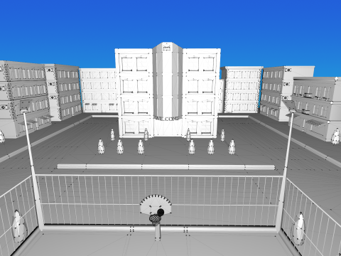 Basketball Court in Urban City 3D Модель