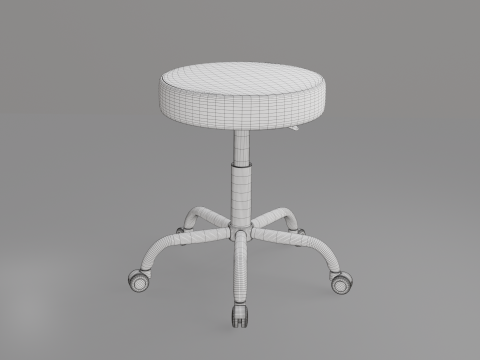 Hipoly leather bench 3D Модель
