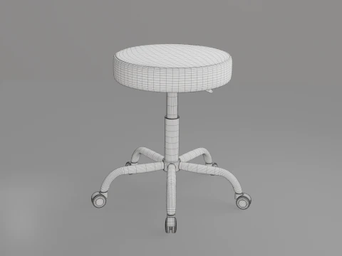 Hipoly leather bench 3D Model