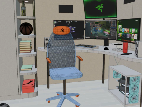 Interior do quarto Modelo 3D