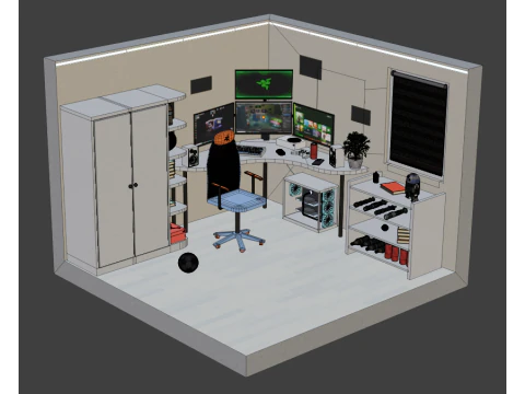 Interior do quarto Modelo 3D