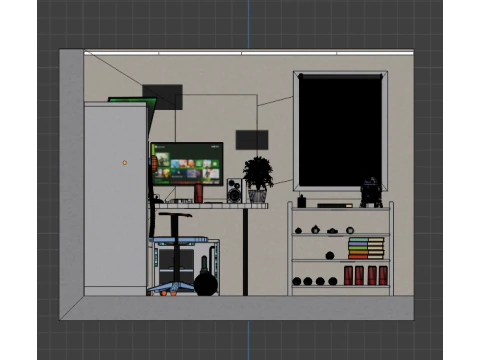 Interior do quarto Modelo 3D