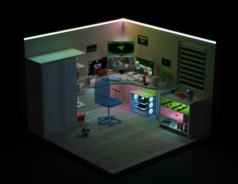 Interior do quarto Modelo 3D .c4d .max .obj .3ds .fbx .stl .blend 