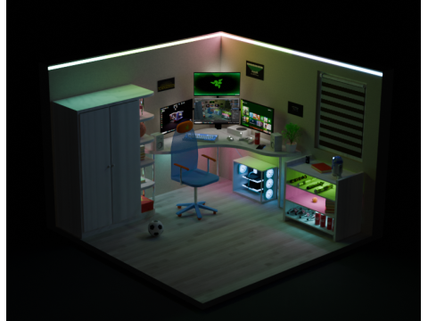 Room interior 3D 모델