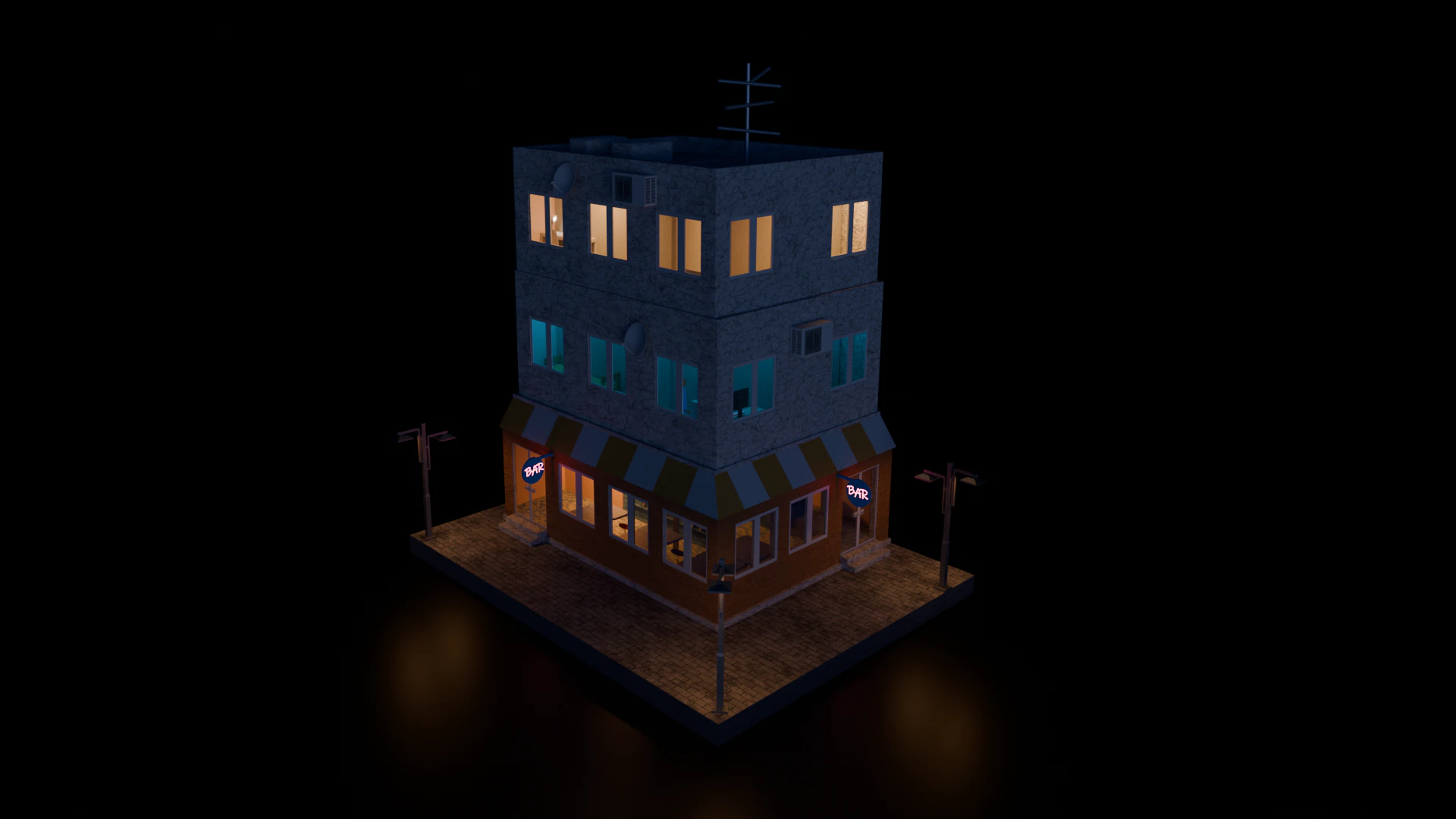 Usa house 3D Model .c4d .max .obj .3ds .fbx .stl .blend