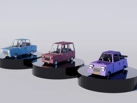 Cartoon usa house car 3D Model