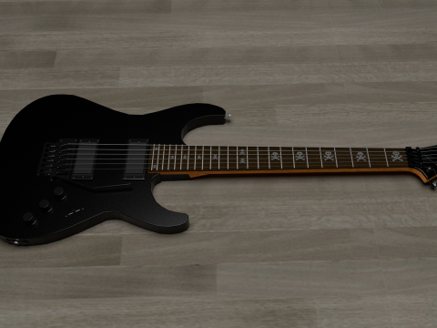 Metallica Electronic guitar KH-2 NECK THRU BODY 3D-Modell