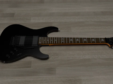 Gitar Elektronik Metallica KH-2 LEHER THRU BODY Model 3D