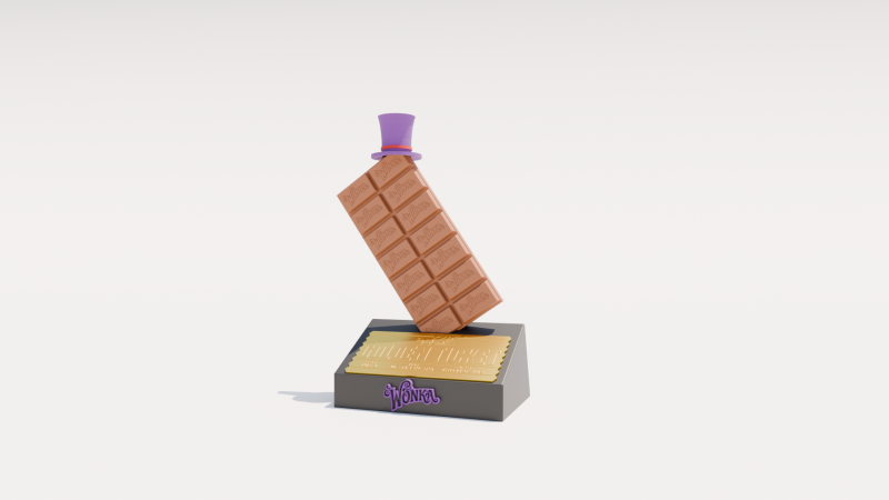 Willy Wonka Chocolate 3D Model .c4d .max .obj .3ds .fbx .stl .blend 