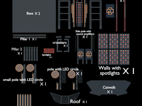 A complete model of the rammstein stage 3D Print Model