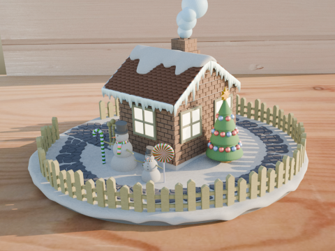 Christmas scene with detailsGingerbread man Christmas tree snowman Christmas house snow path Modelo de impresión 3D