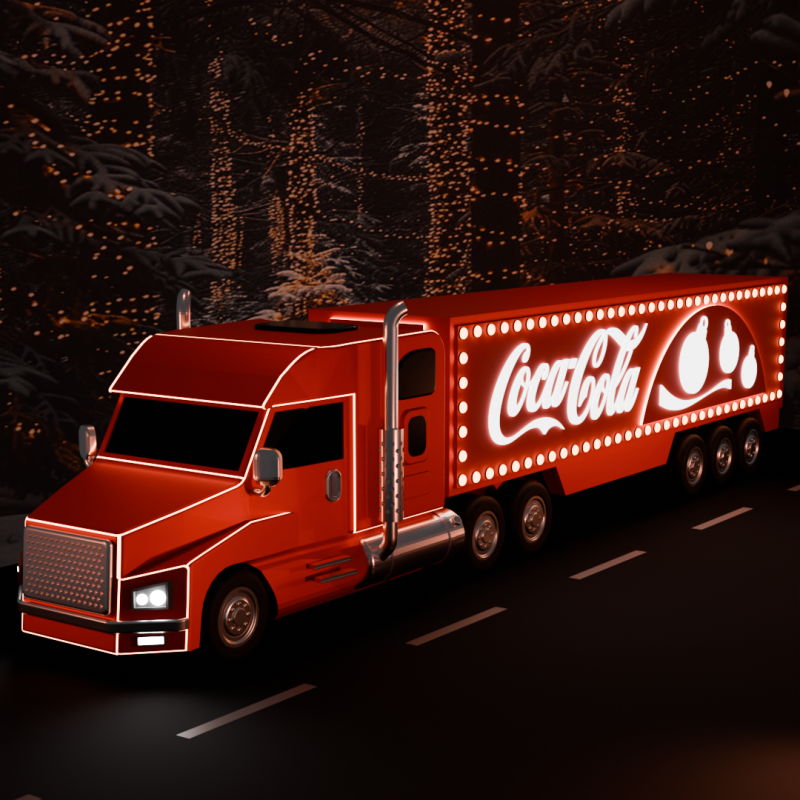 Coca cola truck Christmas 3D प्रिंट मॉडल .c4d .max .obj .3ds .fbx .stl .blend