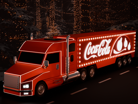 Coca cola truck Christmas 3Dプリントモデル