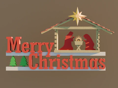 Merry Christmas 3D Print Model