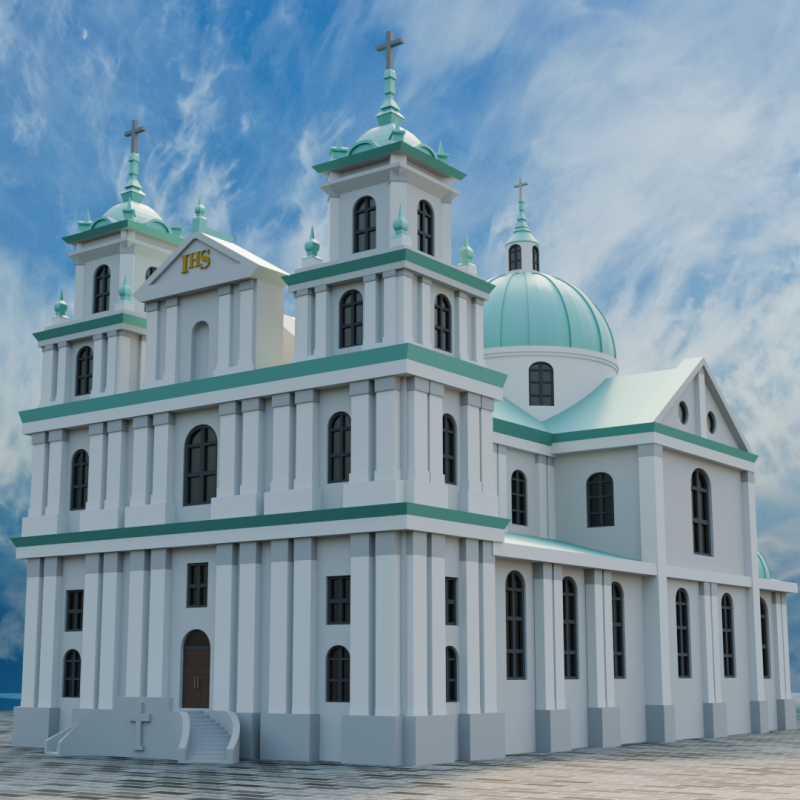 Church in Grodno 3D 打印模型 .c4d .max .obj .3ds .fbx .stl .blend 