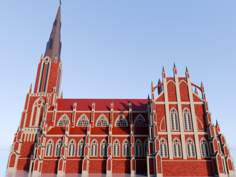 Gothic church in the town of Gerviaty 3D 프린트 모델