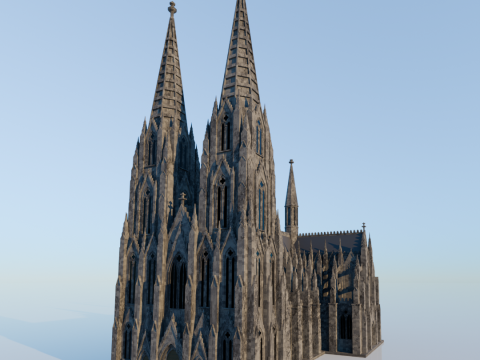Sights in Germany Cologne Cathedral Berlin Cathedral Berlin Tower 3D-printmodel