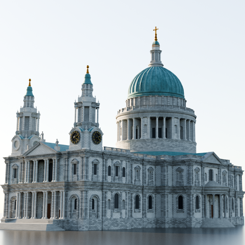 St Pauls Cathedral in London 3D-Druckmodell .c4d .max .obj .3ds .fbx .stl .blend