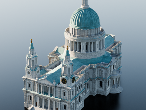 St Pauls Cathedral in London 3D-Druckmodell