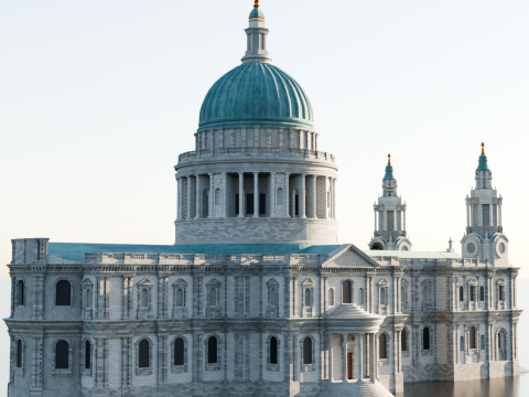 St Pauls Cathedral in London 3D-Druckmodell