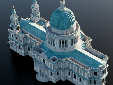 St Pauls Cathedral in London 3D-Druckmodell