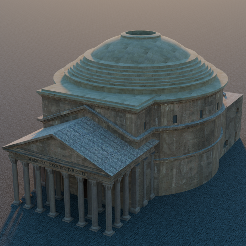 Pantheon in rome 3D Modell .c4d .max .obj .3ds .fbx .stl .blend 