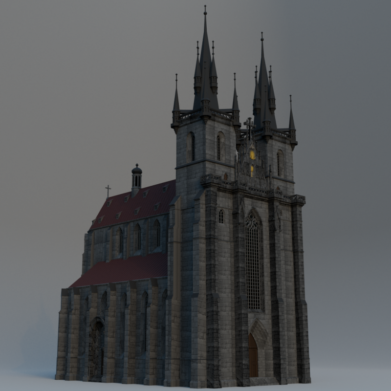 Church of Our Lady before Tn -handmade 3Dプリントモデル .c4d .max .obj .3ds .fbx .stl .blend