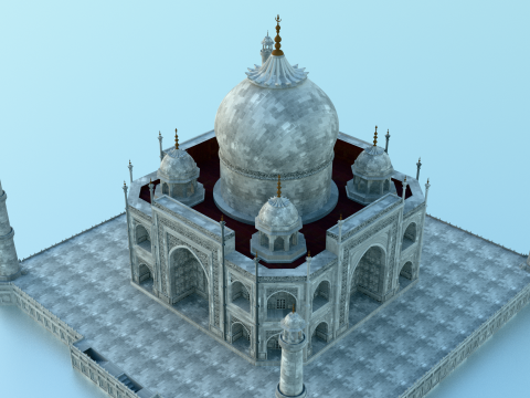 Taj Mahal -buatan tangan Model 3D