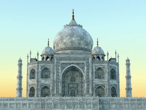 Taj Mahal - feito &agrave; m&atilde;o Modelo 3D
