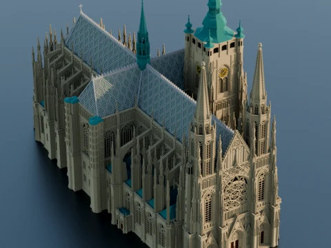 St Vitus Cathedral in Prague 3D Print Model