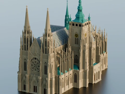 St Vitus Cathedral in Prague 3D Print Model