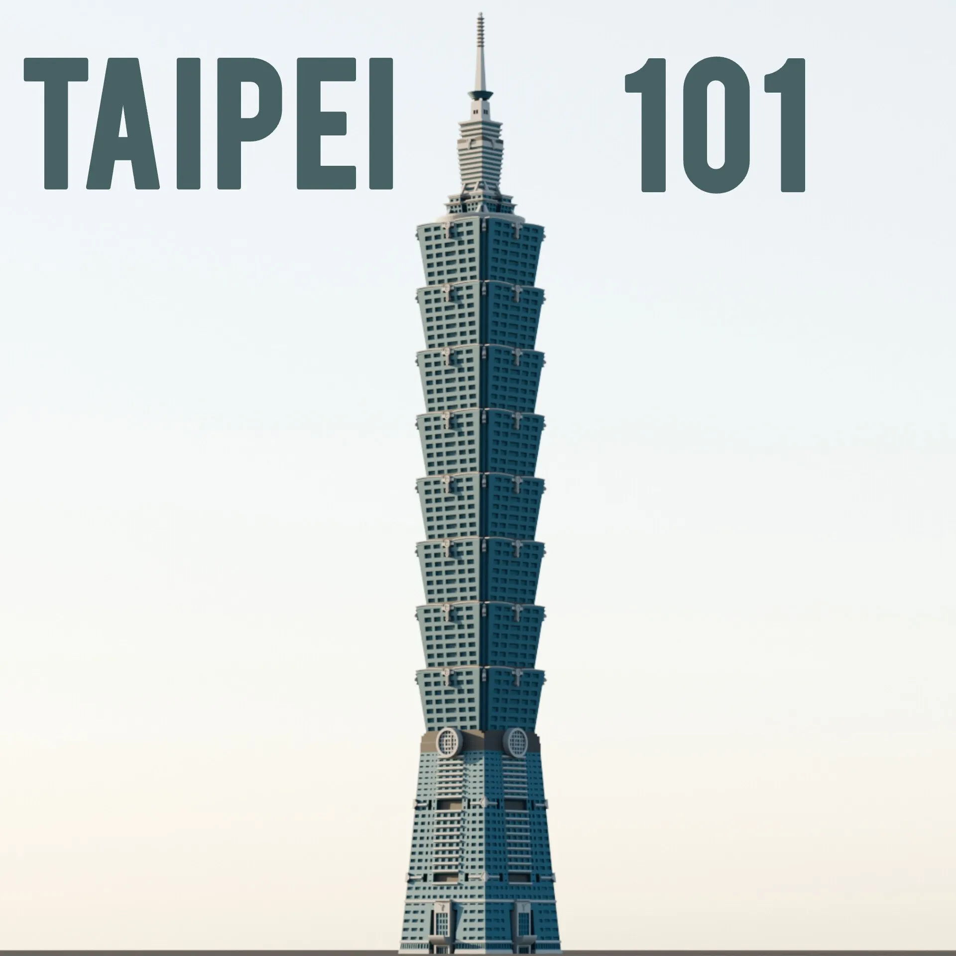 Taipei 101 3D Print Model .c4d .max .obj .3ds .fbx .stl .blend 