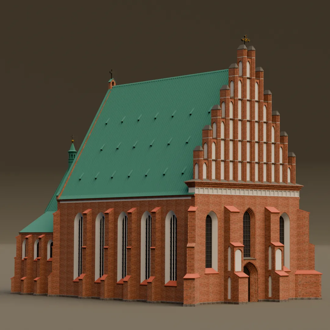 St Johns Archcathedral in Warsaw 3D Print Model .c4d .max .obj .3ds .fbx .stl .blend 