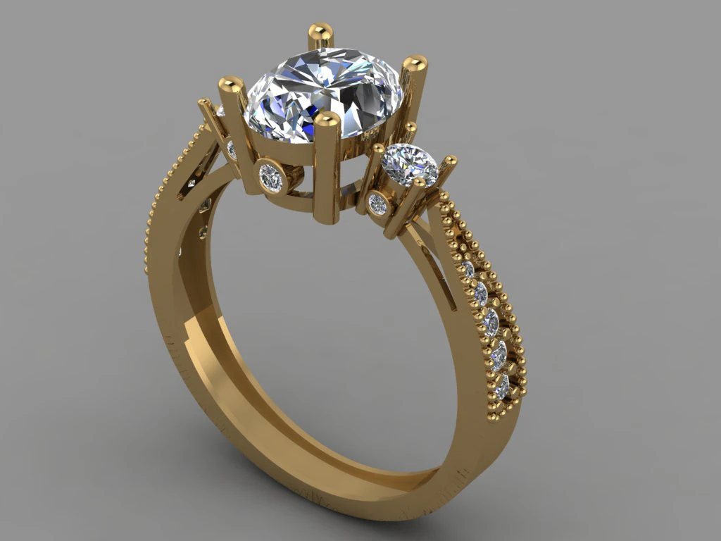 Anello da donna Modello di stampa 3D .c4d .max .obj .3ds .fbx .stl .blend 