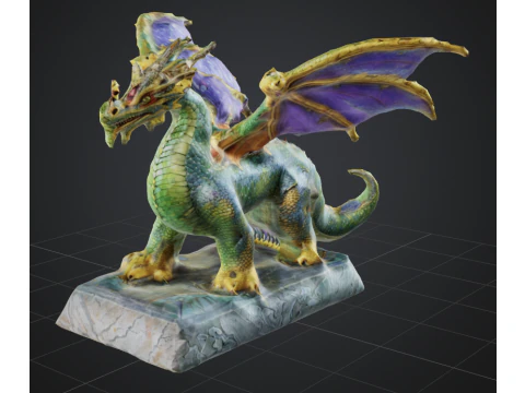 Drago alato di ametista Modello 3D