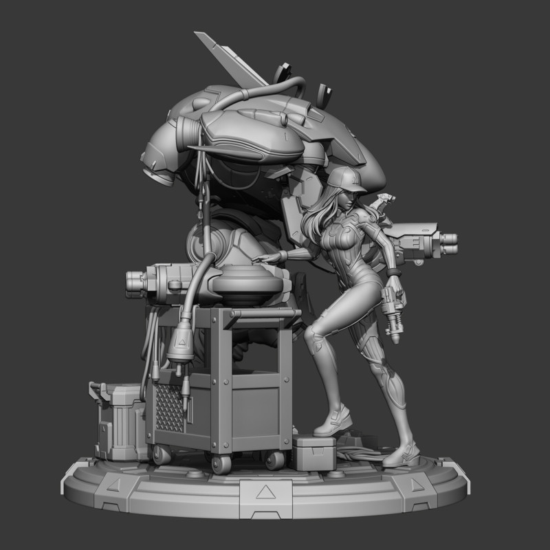 Dva - Overwatch Anime Figures Ready to Print Modello di stampa 3D .c4d .max .obj .3ds .fbx .stl .blend