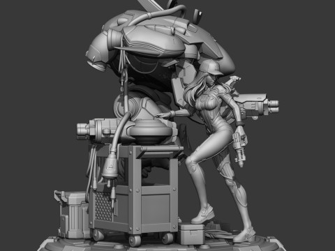 Dva - Overwatch Anime Figures Ready to Print 3D 프린트 모델