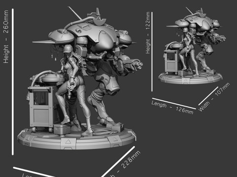 Dva - Overwatch Anime Figures Ready to Print Modello di stampa 3D