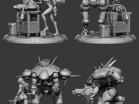 Dva - Overwatch Anime Figures Ready to Print Modello di stampa 3D