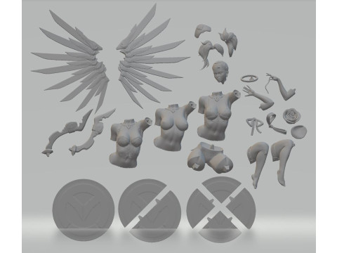 Angel Mechanic Nurse Figures STL Ready to Print 3D-Druckmodell