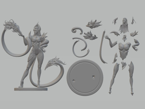 Evelynn from League of Legends Figures STL Ready to Print Modelo de Impressão 3D