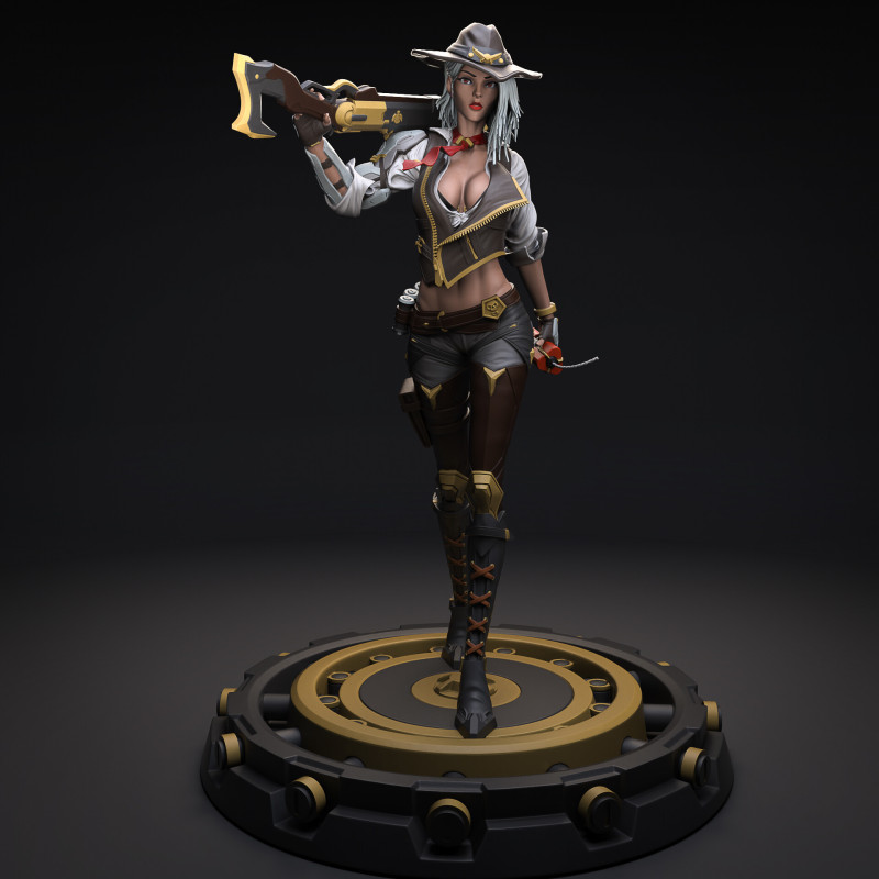 Overwatch Ashe Figures Lots of Options STL Ready to Print 3D 打印模型 .c4d .max .obj .3ds .fbx .stl .blend 