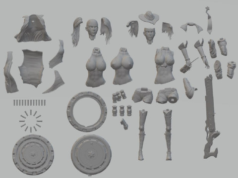 Overwatch Ashe Figures Lots of Options STL Ready to Print 3D 打印模型