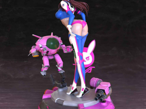 DVa Overwatch Figures STL Ready to Print 3D प्रिंट मॉडल