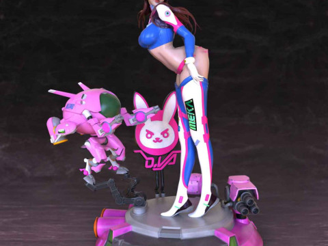 DVa Overwatch Figures STL Ready to Print 3D प्रिंट मॉडल