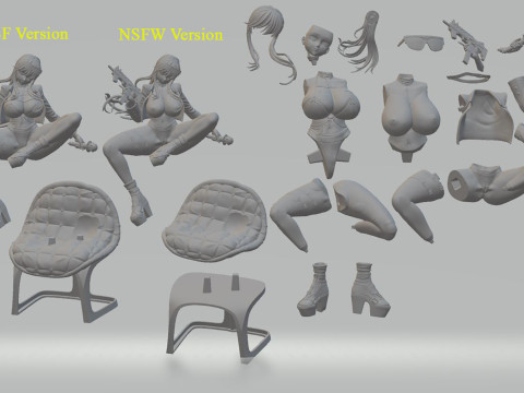 Volume Nikke Figures STL Ready to Print 3D 打印模型