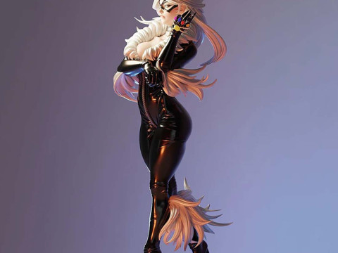 Felicia Black Cat Figures STL Ready to Print 3D Print Model