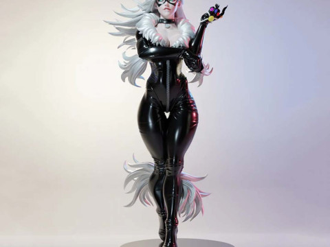 Felicia Black Cat Figures STL Ready to Print Modèles 3D en vedette