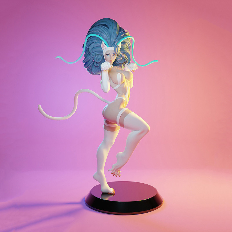 Felicia Cat Woman Figures STL Ready to Print Modelo de impresión 3D .c4d .max .obj .3ds .fbx .stl .blend 