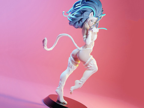 Felicia Cat Woman Figures STL Ready to Print Modelo de impresión 3D